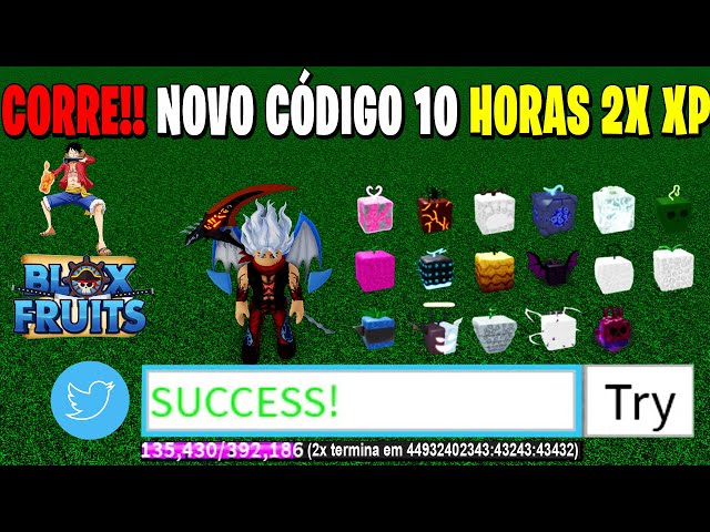 NOVOS CODIGOS DE 2X XP NO BLOX FRUITS!! FUNCIONANDO!! double xp