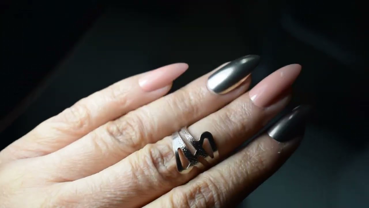 New Years Nails Designs | Black Metallic Short Press On Nails –  3rdpartypeople