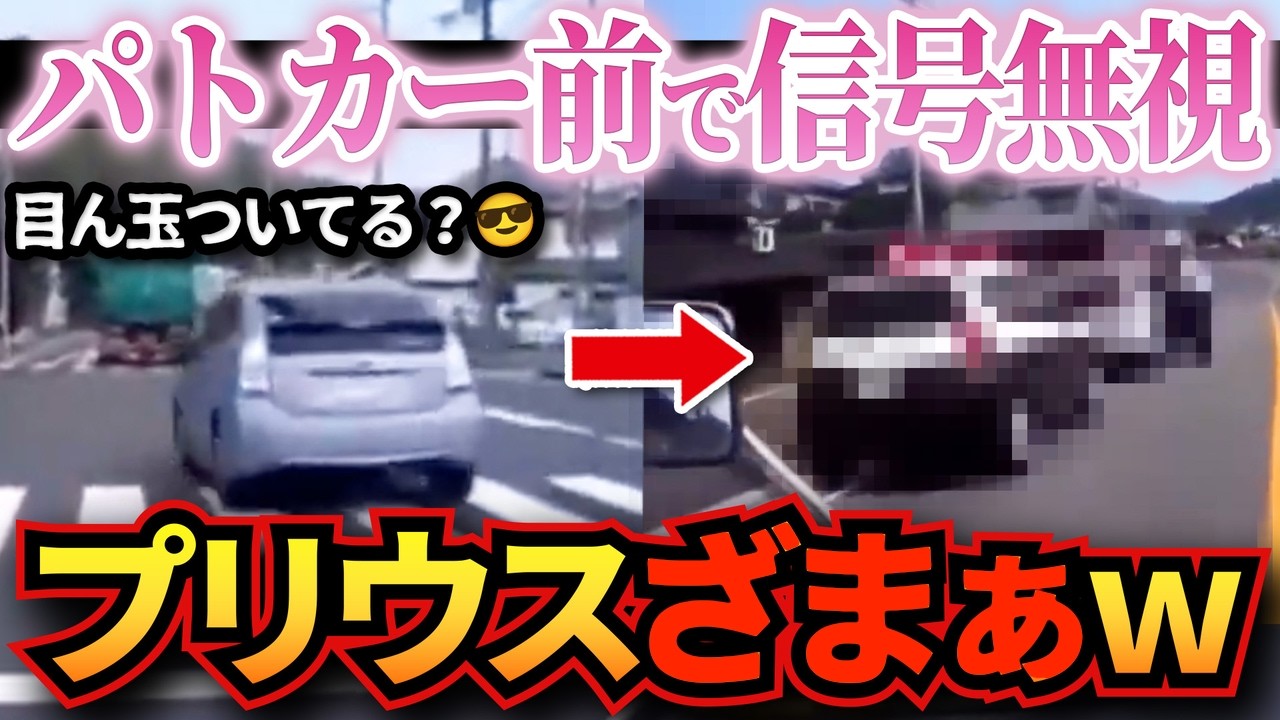 【ドラレコ】パトカー前で信号無視プリウスの末路がざまぁwすぎる…衝撃ドラレコ映像48連発！迷惑運転まとめ【作業用】【交通安全、危険予知トレーニング】