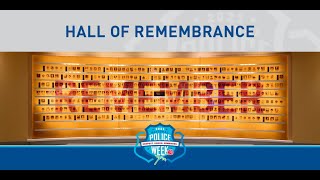 Inside the Hall of Remembrance at the National Law Enforcement Museum