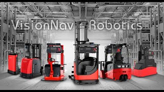 VisionNav Robotics Driverless Autonomous Forklift Truck (AGV/AMR) for Internal Logistics.
