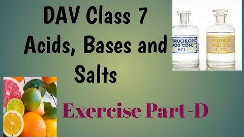 DAV Class 7 Science Ch.4 Acids, Bases and Salts