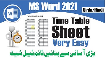 How to Create Time Table Sheet in MS Word | Simple Time Table Sheet in MS Word | Make Time Table