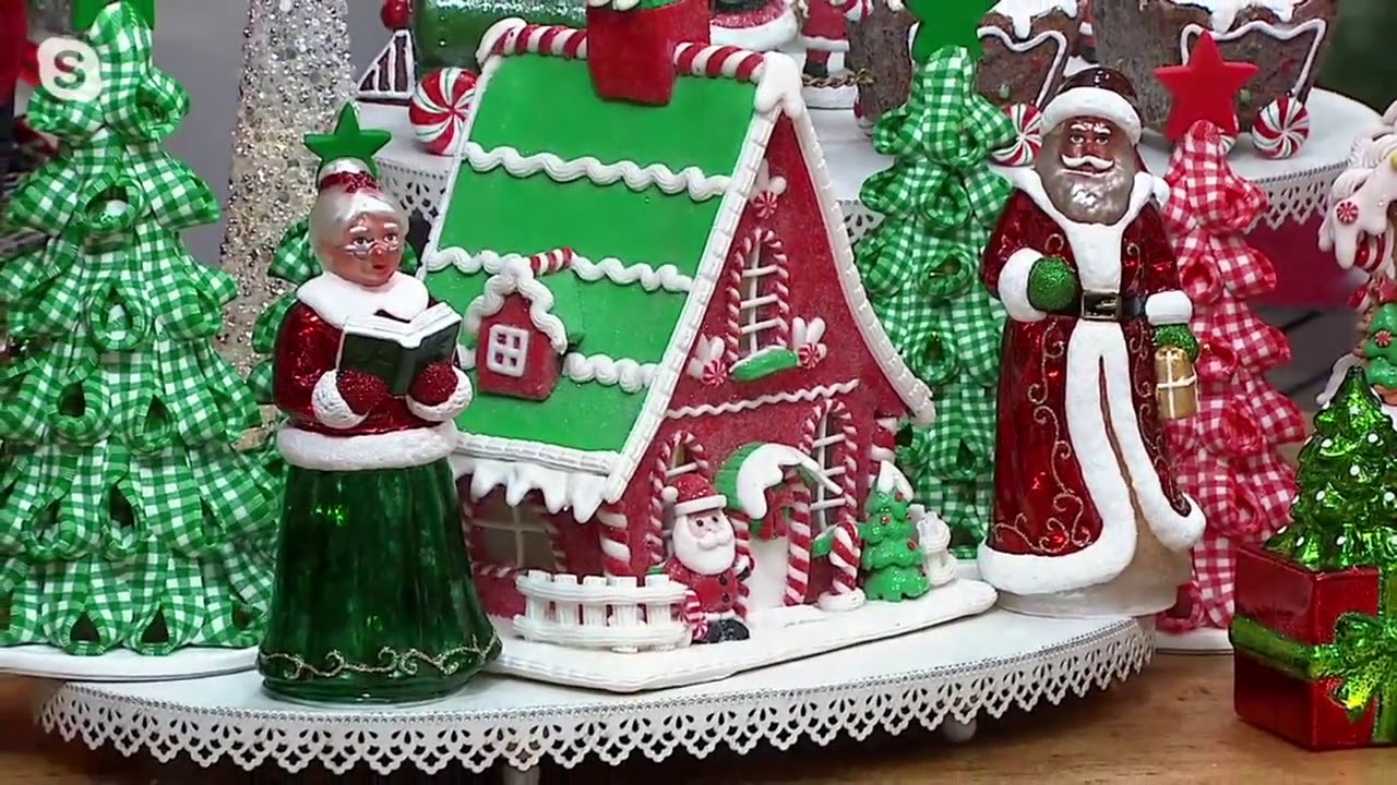 Illuminated Mercury Glass Mr. & Mrs. Clause Figures by Valerie on