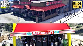 New MCDONALDS and BURGER KING!! (Real Life Mods #211) GTA 5 MODS