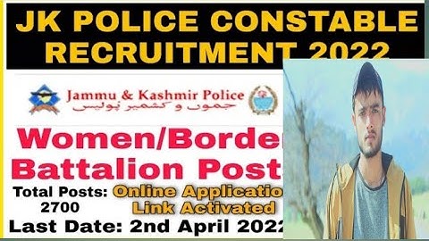 How to apply online form border battalion JKPOLICE form apply 2022 full details
