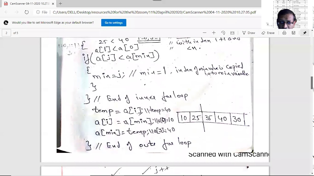 Selection sort in C - YouTube