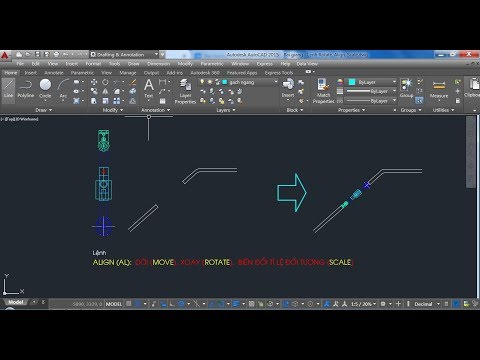 Video AutoCAD - Lệnh hiệu chỉnh ROTATE, SCALE, ALIGN phần... - youtube