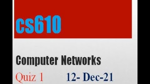 CS610 -Computer Network Quiz No 1