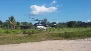 Landing a Bo105 Helicopter in the Amazonian jungle.