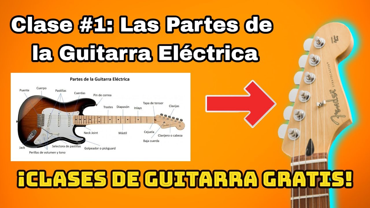 jamón estoy de acuerdo realidad Clase de GUITARRA ELÉCTRICA #1: Partes de la Guitarra Eléctrica y para qué  Sirven - YouTube