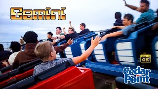 2022 Gemini Roller Coaster Red Train On Ride 4K  POV Cedar Point