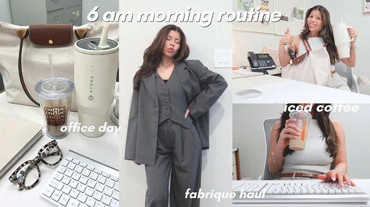 6 am morning routine + come to work with me 🤍 asmr office day, fabrique haul & coffee!