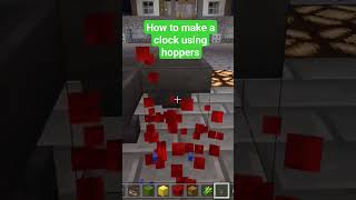 How to make a clock using hoppers #minecraftbuild #minecraft #tutorial #redstone #automatic #shorts