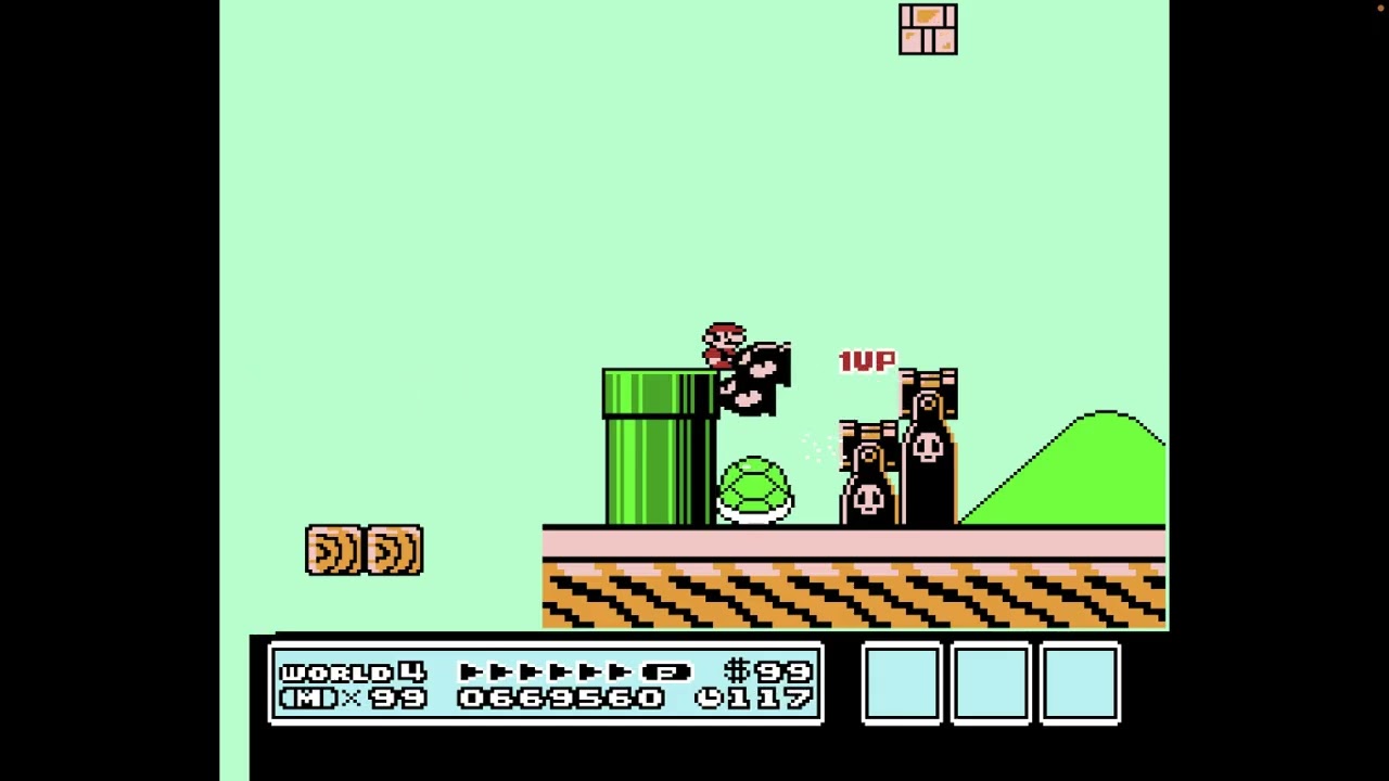 Super Mario Bros. 3 - 69 Extra Lives from Bullet Bill in World 4-5