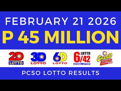 Lotto Result Today 9pm February 21 2026 PCSO