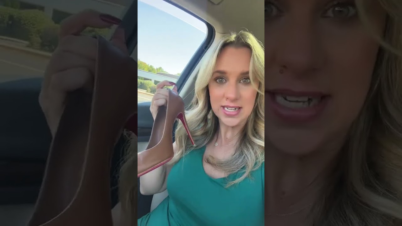 I love the red bottom stilettos look but swap them out for my comfy, walk everywhere pair.