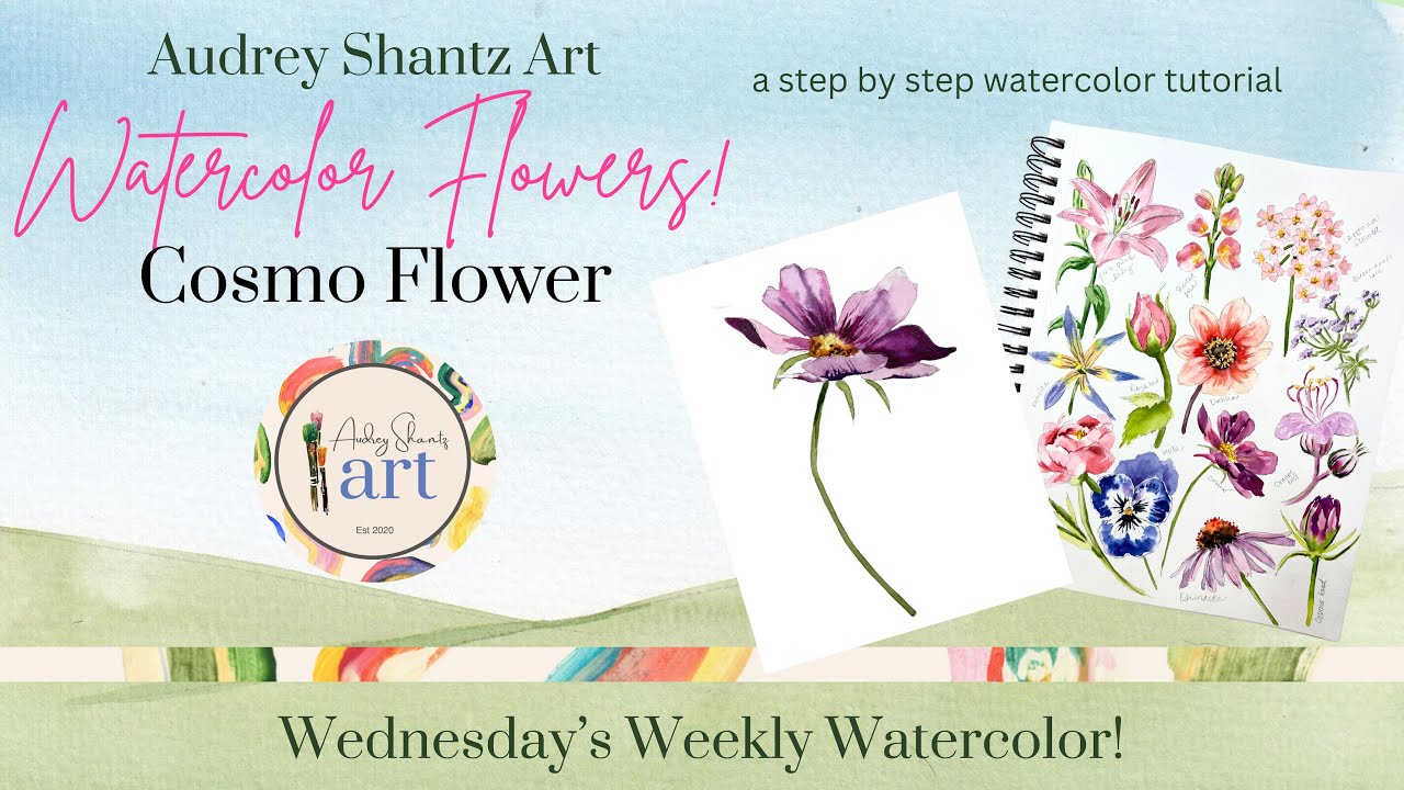 How to Paint a Cosmo🌸 Watercolor Flower Series #watercolorflowers #watercolorfloral