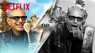 Jeff Goldblum Reviews Bootleg Merch Of Himself | KAOS | Netflix