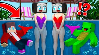 JJ and Mikey STOLE UNDERWEAR a CAMERA WOMAN and TV WOMAN in POOL in Minecraft - Maizen