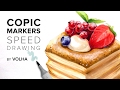 Copic markers video tutorial #20 / Рисую маркерами Copic слоеный десерт