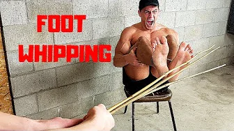 Surviving Foot WHIPPING Corporal Punishment *EXTREME PAIN* | Bodybuilder VS Bamboo Stick Whips