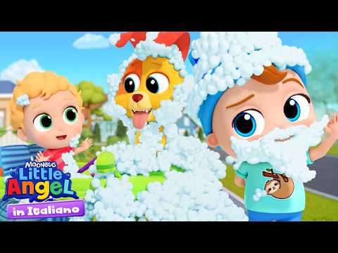 The Kids Play at the CAR WASH! 🚗🫧 Little Angel | Kids Cartoons