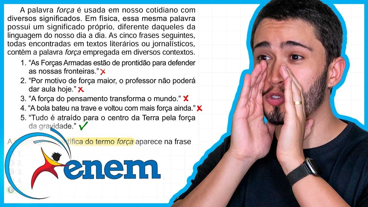ENEM 2024 PPL - A palavra força é usada em nosso cotidiano com diversos significados. Em física, ess
