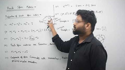 PAULI SPIN MATRICES || PROPERTIES OF PAULI SPIN MATRICES || Commutation relations || CSIR NET||HINDI