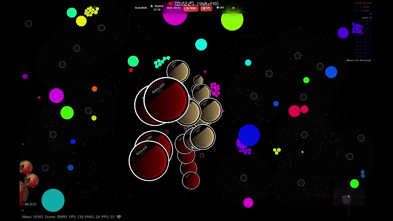 Agar.io Realtime Cycle Splitrun - Last run w sailor
