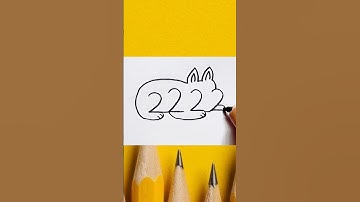 Draw Rabbit with 2222 Number #rabbitdrawing #easyart