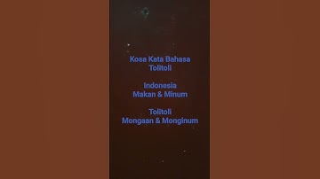 Kosa Kata Bahasa Tolitoli
