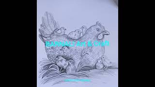 How to draw a hen and chick - pencil sketch tutorial for beginners || step by step drawing.