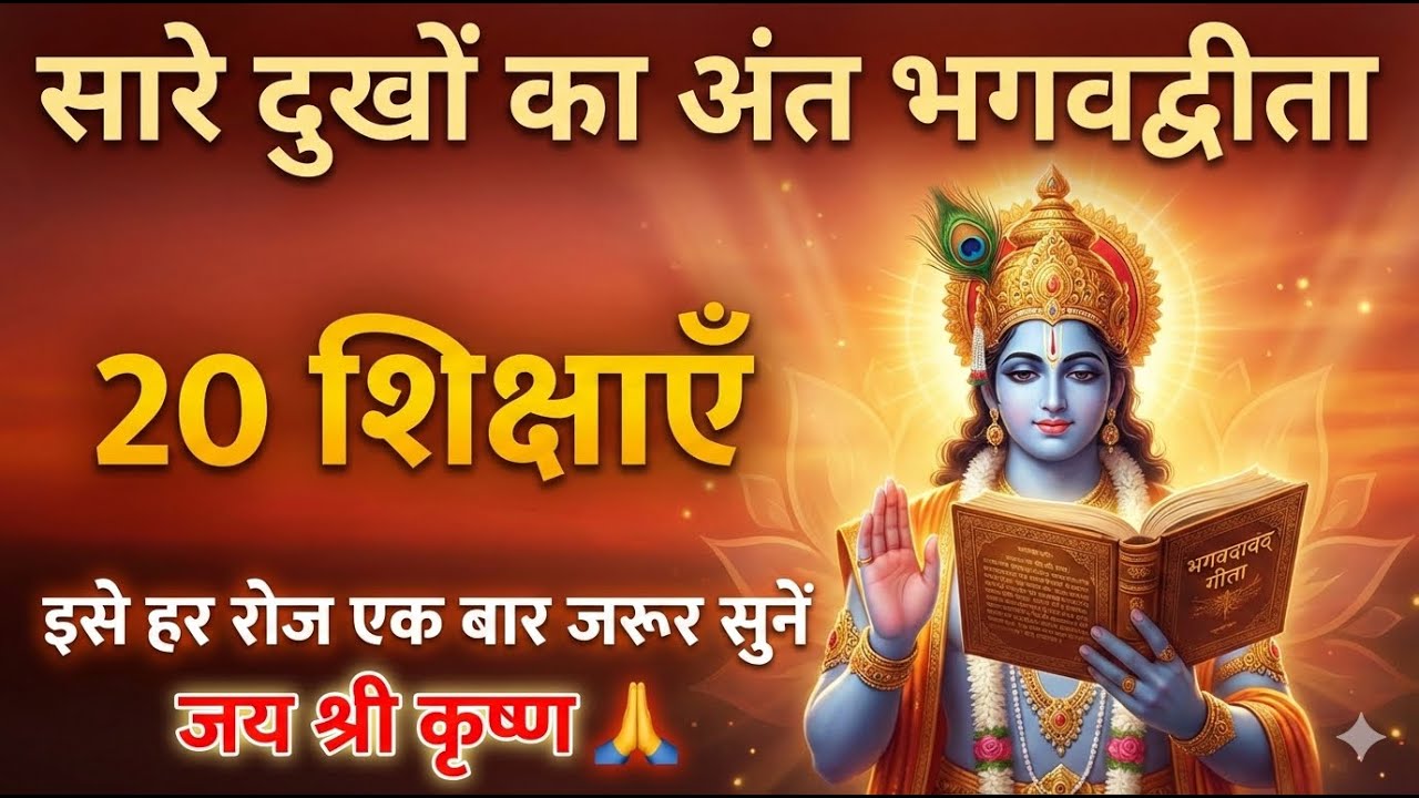 सारे दुखों का अंत भगवद्गीता 20 शिक्षाएँ रोज सुनें | geeta saar geeta gyan 