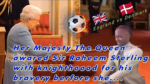 Raheem Sterling knighted by England's Queen Elizab...