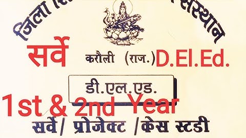 SURVEY || BSTC 1&2 YEAR FILE || TEJAS RATHORE ||Sarve File for D.El.Ed 1&2year सर्वे फाइल बीएसटीसी