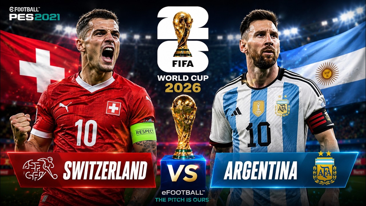 Argentina vs Switzerland | FIFA World Cup 2026 | Video Game Simulation| eFootball PES 2021 Gameplay