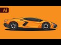 How to Create a Flat Vector Car in Adobe Illustrator (Lamborghini)