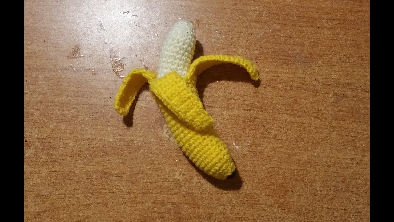 how to crochet a banana amigurumi- tutorial amigurumi in english - YouTube