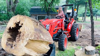 Moving Big Wood  Amazing Amanda & the Kioti CK2610