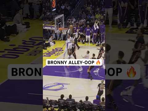 Bronny James gets his first bucket of the season on a tough alley-oop 🔥