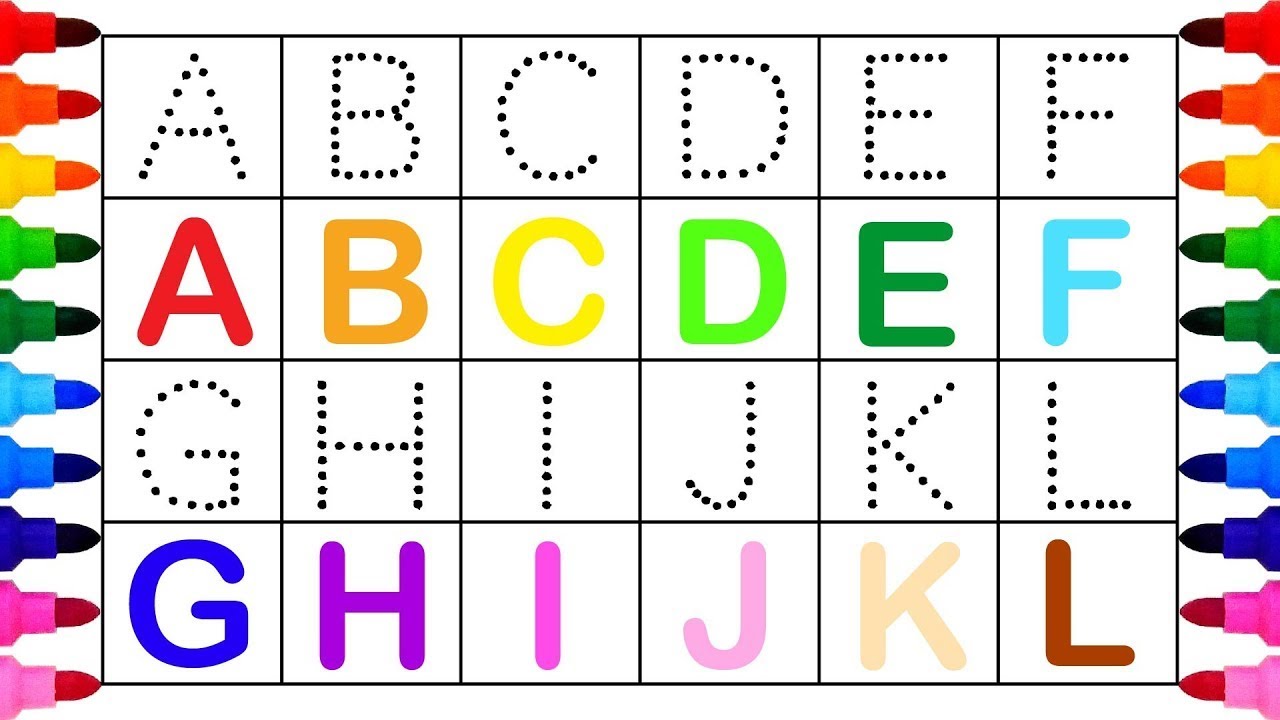Học tiếng Anh qua bảng chữ cái bằng cách tô chữ nét đứt | Write ...