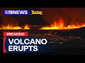 Volcano erupts in Iceland for the second time in less than a month | 9 News Australia
