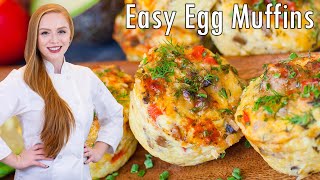 EASY Breakfast Egg Muffins Recipe! With Sausage, Pepper & Mushrooms! Make-Ahead Recipe!