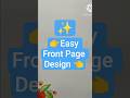 Easy Front Page Design For school projects #shorts #trending #design #frontpage #newyoutuber #yt