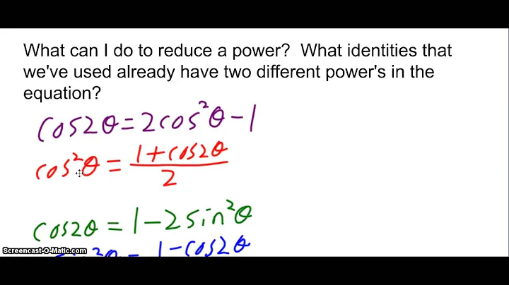 Power Reducing Identities