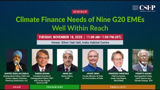 Climate Finance for Nine G20 EMEs — Can $2.2T Bridge the Gap | CSEP Seminar
