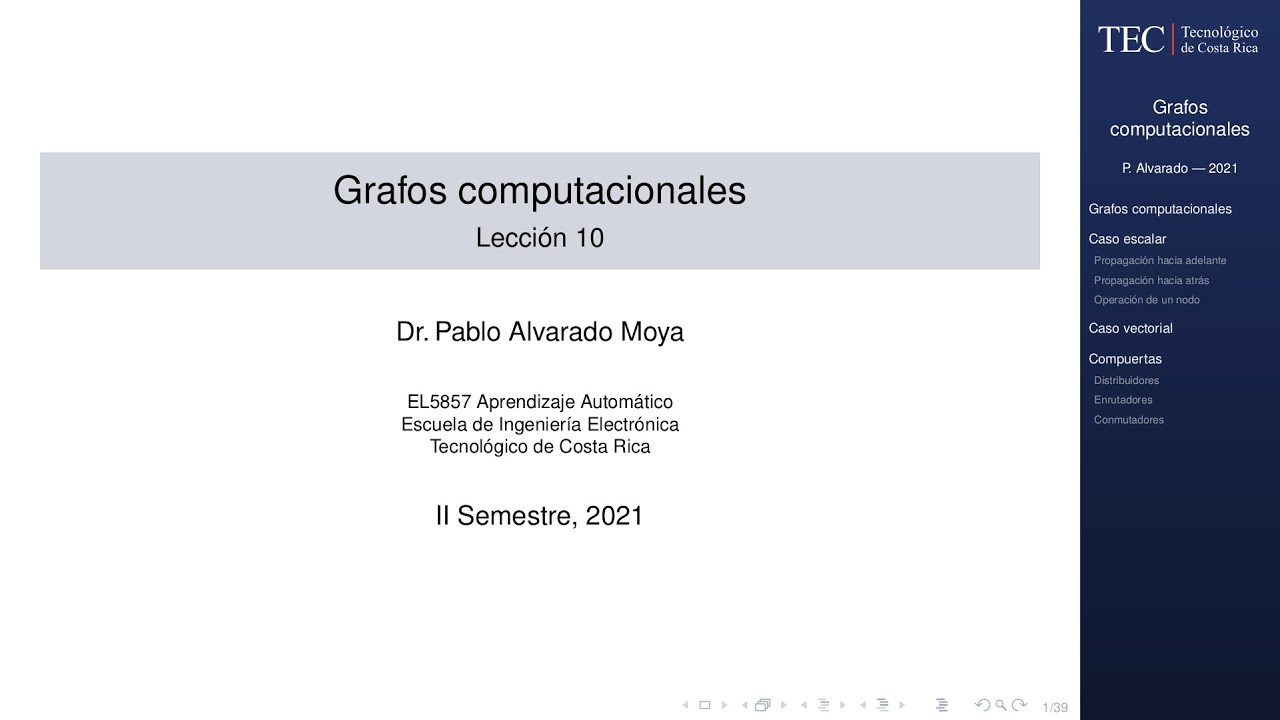 EL5857 Lección 10: Grafos computacionales