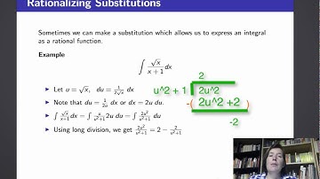 Calculus II, Lectures 11 and 12, V7 Rationalizing Substitution Example1