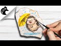 How to paint a hedgehog umbrella  rock painting tutorial